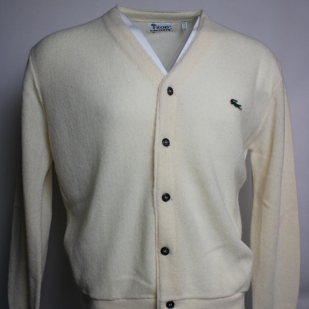 Izod Lacoste Large Long Sleeve Button Down Sweater